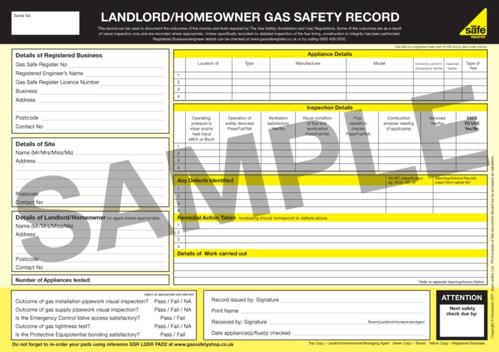 Landlord Gas Safety Certificate London